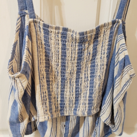 Torrid Size 1 Striped Blue and White Button-Up Women's Top - Picture 4 of 8